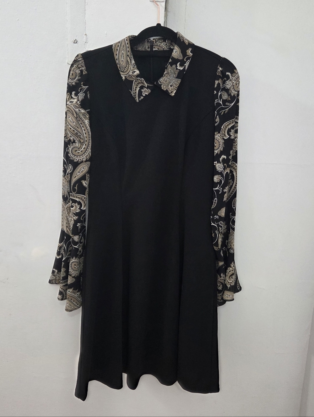 Andrew Marc Collared Paisley Shirt Dress